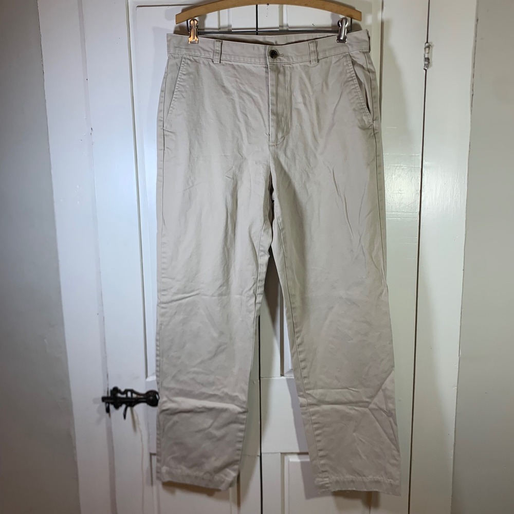 Brooks Brothers 346 Mens Khaki Cotton Chino Pants Straight Leg Tan 34x34 (31)